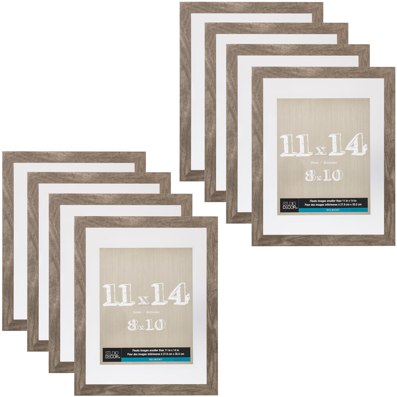 8 Pack: Gray 11" x 14" Float Frame, Belmont by Studio Décor®